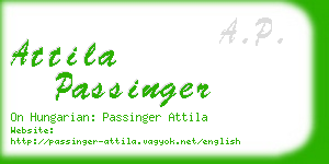 attila passinger business card